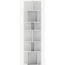 Etagere blanche murale et autoportante a compartiments asymetriques 180 cm modele Bemmi