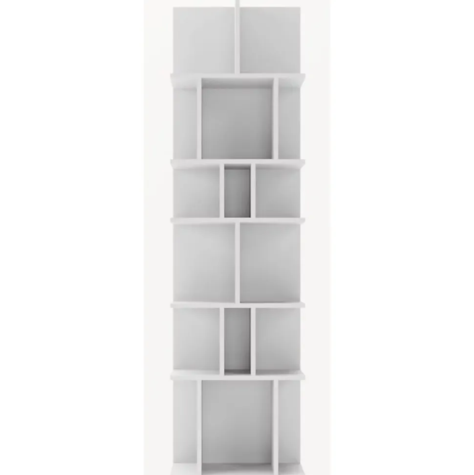 Etagere blanche murale et autoportante a compartiments asymetriques 180 cm modele Bemmi