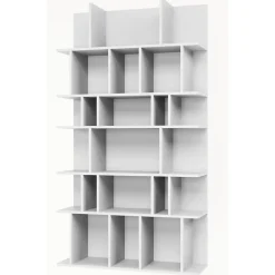 Etagere blanche murale et autoportante a compartiments asymetriques 180 cm modele Bemmi