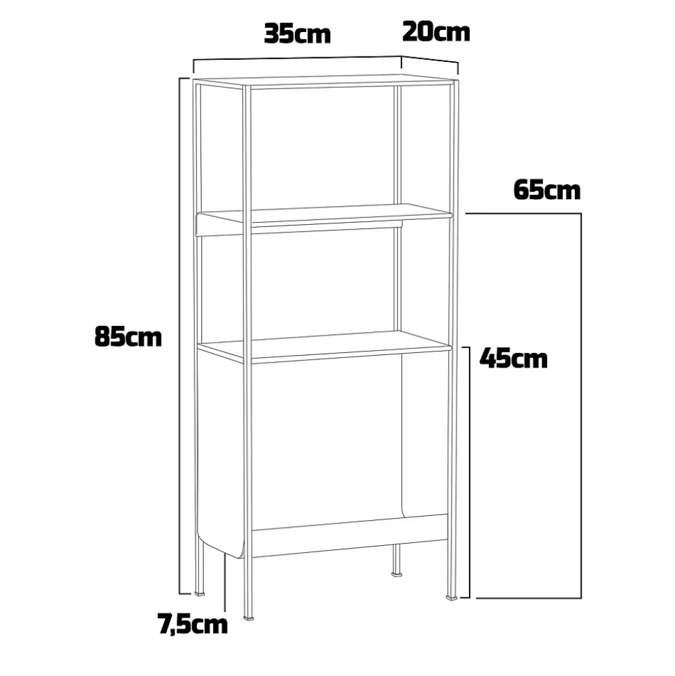 Etagere metal FRANKYSTAR Bandha 4 niveaux 85x35x20 cm noir mat