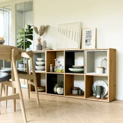 etagere modulable 8 cubes - Bibliotheque 8 cases - 147x30x75 cm - Meuble de rangement-MARION