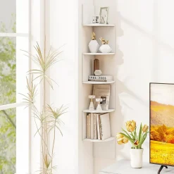 Etagere Murale à 5 Niveaux, 20 x 20 x 126 CM, Organisateur de Rangement, Gain de Place, Moderne, Charge 50KG