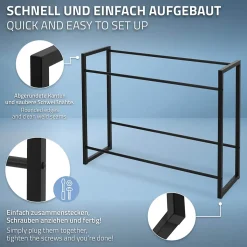 Etagere pour Caisses de Boissons 6-8 Caisses, 104x32x82,5 cm, Acier