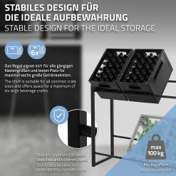 Etagere pour Caisses de Boissons 6-8 Caisses, 104x32x82,5 cm, Acier