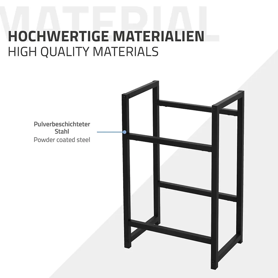 Etagere pour Caisses de Boissons 2 Caisses, 47x31x75,5 cm, Acier