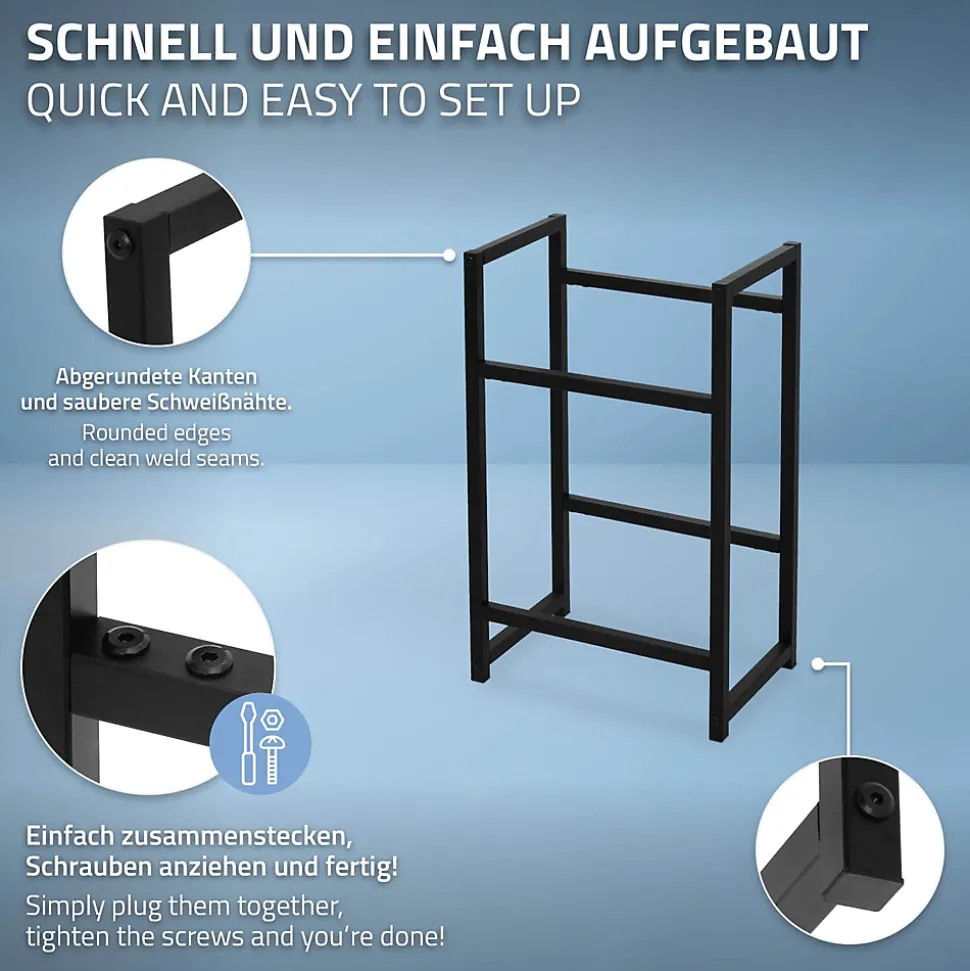 Etagere pour Caisses de Boissons 2 Caisses, 47x31x75,5 cm, Acier