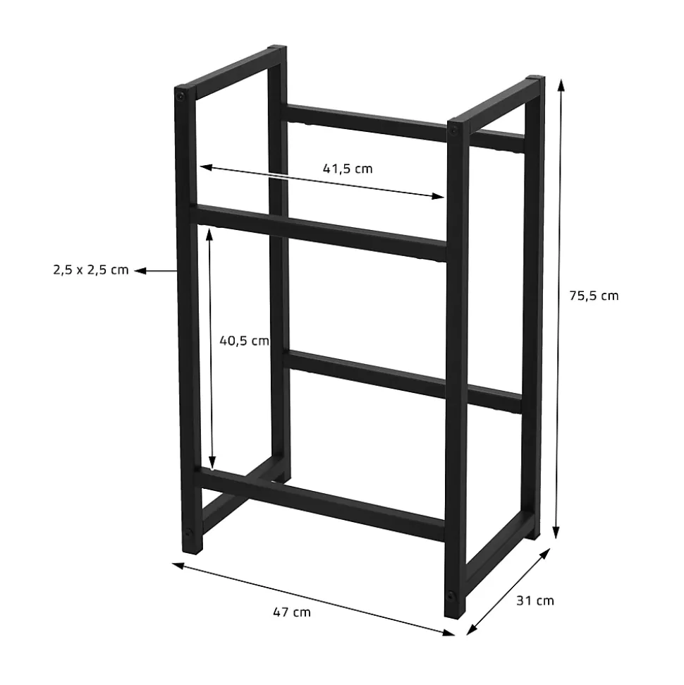 Etagere pour Caisses de Boissons 2 Caisses, 47x31x75,5 cm, Acier