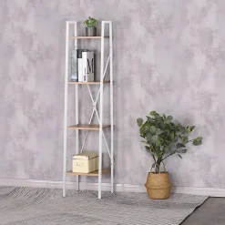 Etagère à 4 planches en bois et métal