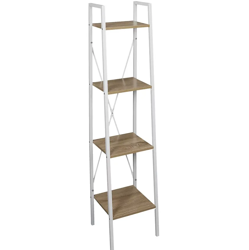 Etagère à 4 planches en bois et métal