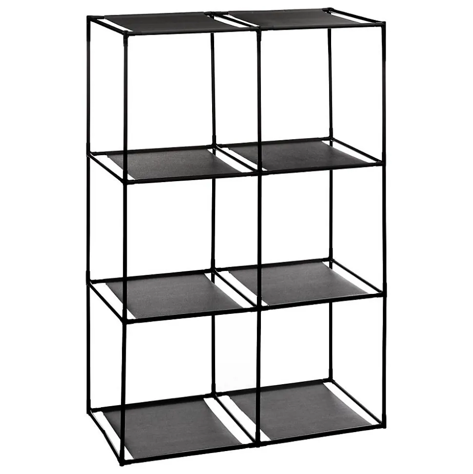 Etagère 6 cases avec 6 boîtes de rangement Mix N' Modul noir - Noir- 5five