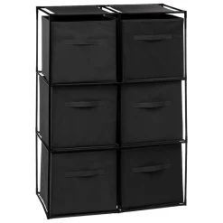 Etagère 6 cases avec 6 boîtes de rangement Mix N' Modul noir - Noir- 5five