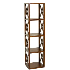 Etagère 4 cases croisillons en mindi