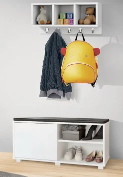 Etagère à chaussures, meuble à chaussures avec 1 porte coloris blanc - longueur 90 x profondeur 35 x hauteur 43 cm