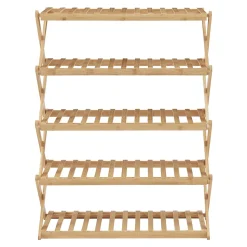 Etagère à chaussures pliable Fitzbek bambou 89 x 67 x 26 cm naturel en.casa