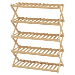 Etagère à chaussures pliable Fitzbek bambou 89 x 67 x 26 cm naturel en.casa