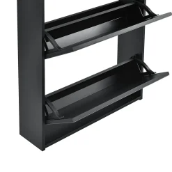 Etagère à Chaussures Vogar Miroir 67 x 63 x 17 cm Noir en.casa