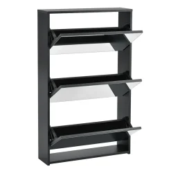 Etagère à Chaussures Vogar Miroir 103 x 63 x 17 cm Noir en.casa