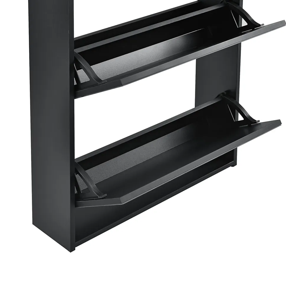 Etagère à Chaussures Vogar Miroir 103 x 63 x 17 cm Noir en.casa