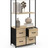 Etagère 3 niveaux avec 4 tiroirs en tissu UTAH 120 cm meuble de rangement design industriel