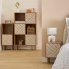 Etagère 1 porte Mix'N'Match bois et motif rayé - Marron- 5five