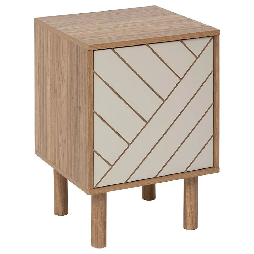 Etagère 1 porte Mix'N'Match bois et motif rayé - Marron- 5five