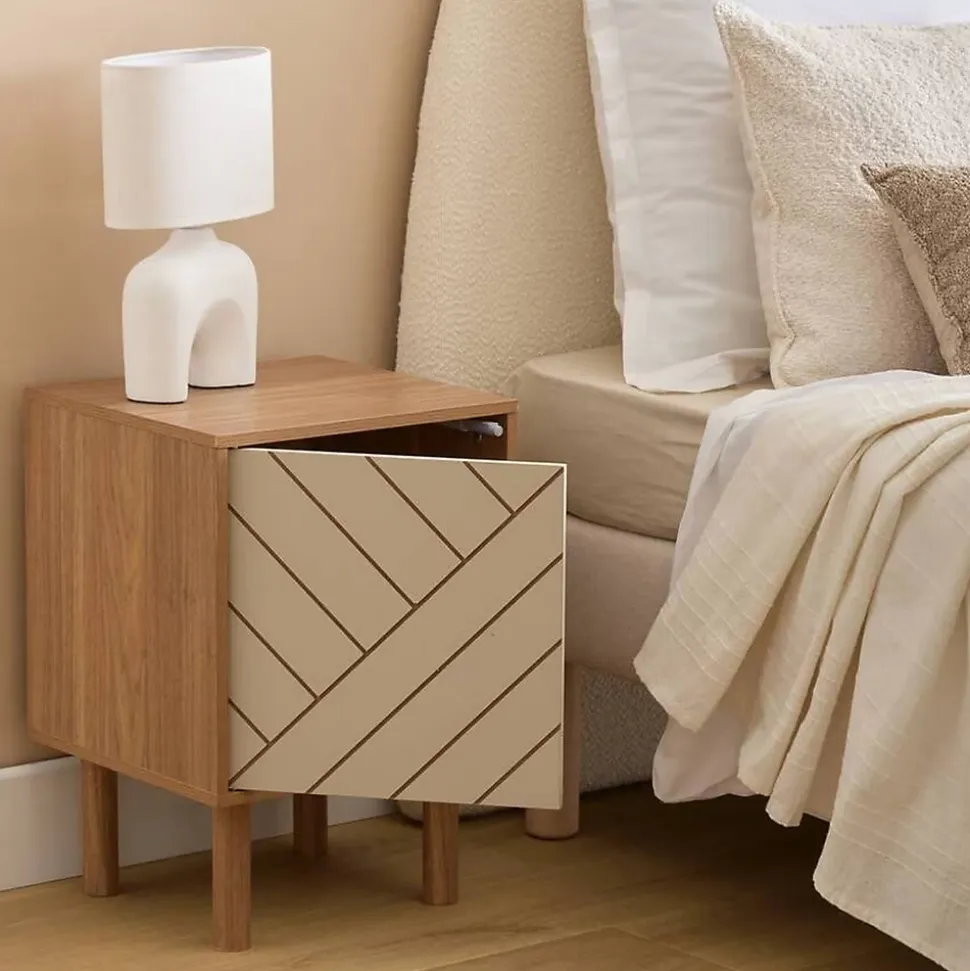 Etagère 1 porte Mix'N'Match bois et motif rayé - Marron- 5five