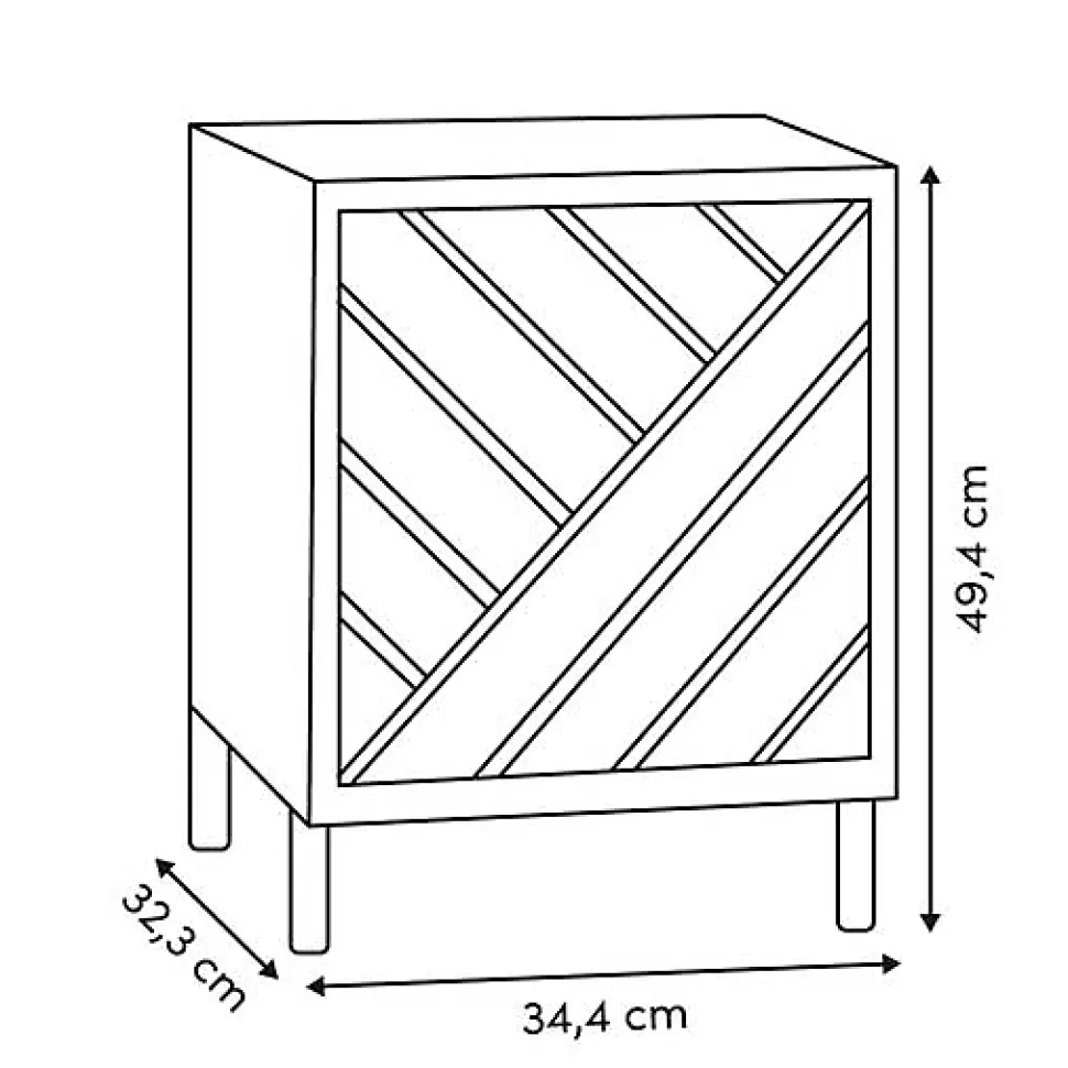 Etagère 1 porte Mix'N'Match bois et motif rayé - Marron- 5five