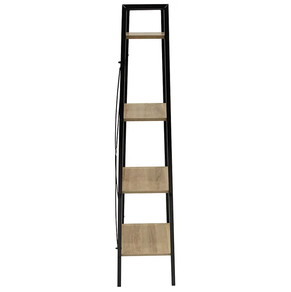 Etagère 4 tablettes en bois et métal Savannah 34 cm