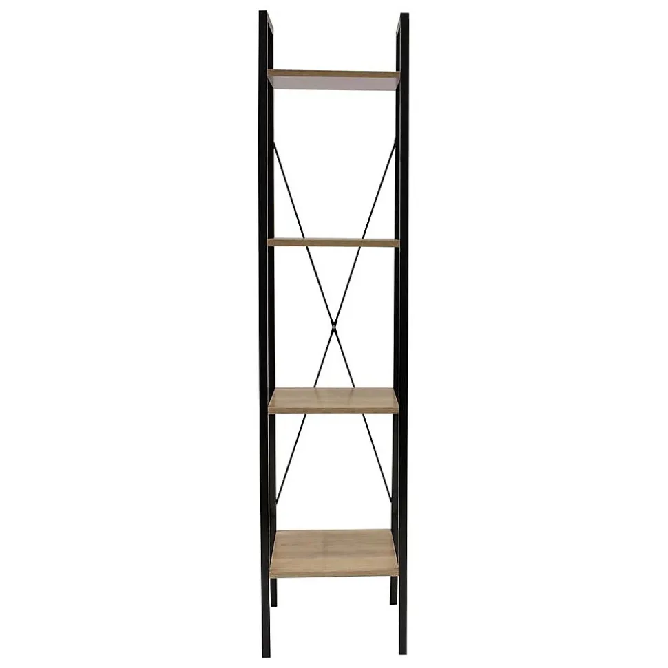 Etagère 4 tablettes en bois et métal Savannah 34 cm