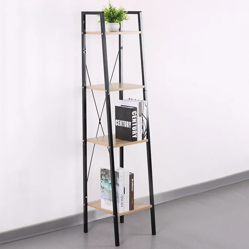 Etagère 4 tablettes en bois et métal Savannah 34 cm