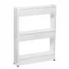 Etagère 3 étages à roulettes SPRINGOS - Meuble de rangement de cuisine et salle de bains - Blanc