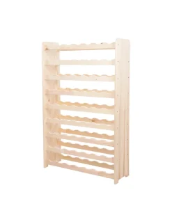 Etagère à Vin En Bois Brut Stockage 63 Bouteilles /