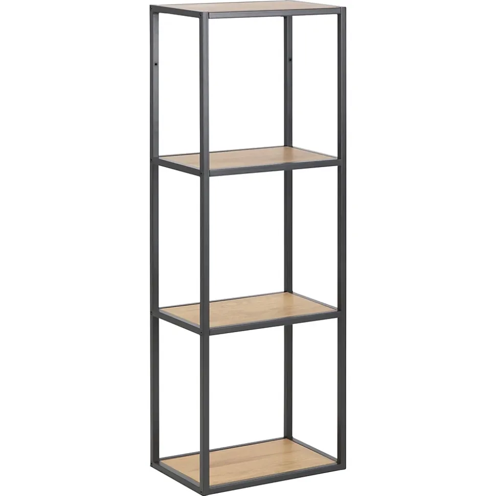 Etagère ajourée sur 3 niveaux en MDF et métal