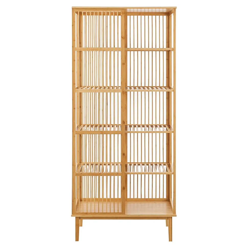 etagère autoportante en bambou 185 x marron Helloshop26