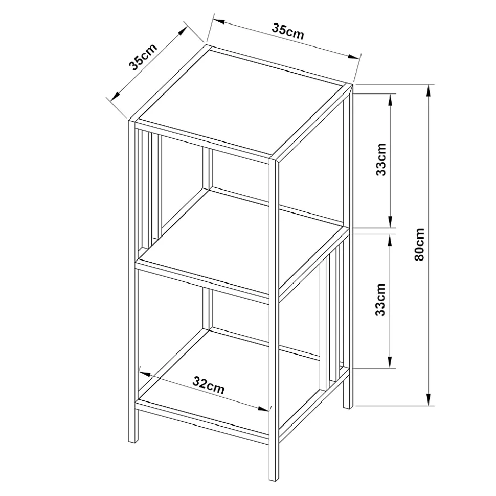 Etagère autoportante Kumlinge acier 80 x 35 x 35 cm blanc en.casa