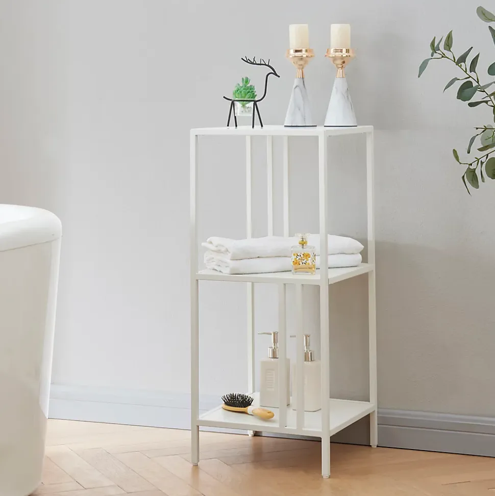 Etagère autoportante Kumlinge acier 80 x 35 x 35 cm blanc en.casa