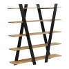 Etagère avec 5 tablettes - Naturel et Noir - TUZLA