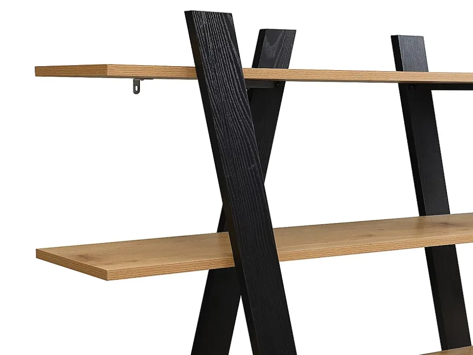 Etagère avec 5 tablettes - Naturel et Noir - TUZLA