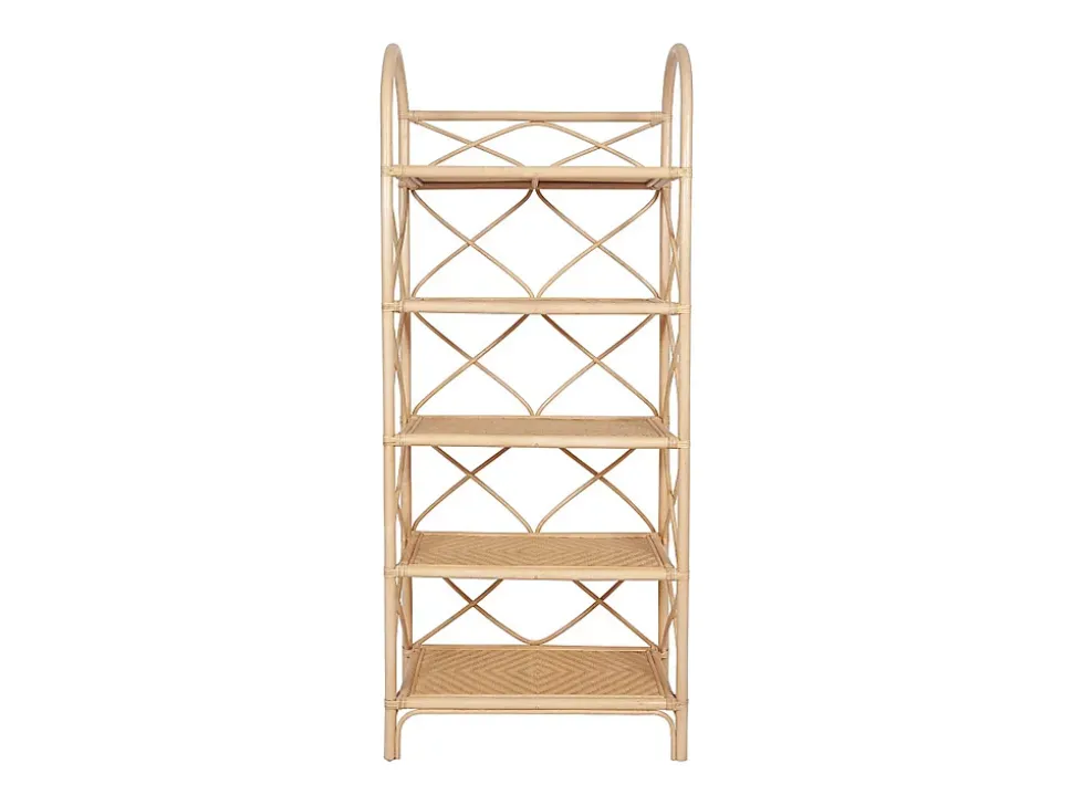 Etagère avec 5 tablettes en rotin et bambou - Naturel - ZARYNO