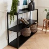 Etagère basse 3 niveaux en métal noir - Industrielle - 120x30x80cm