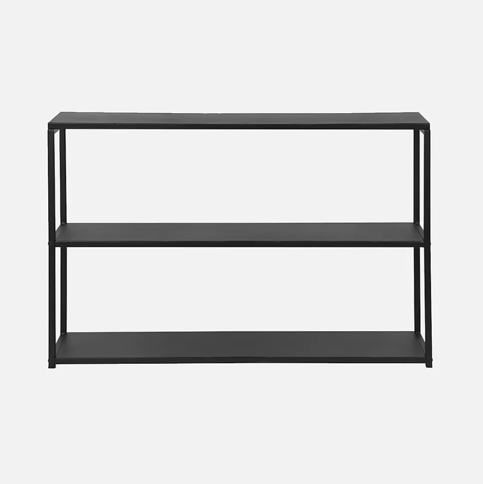 Etagère basse 3 niveaux en métal noir - Industrielle - 120x30x80cm