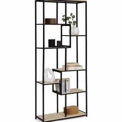 Etagère bibliothèque asymétrique 8 niveaux DETROIT design industriel 161 cm