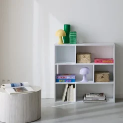 Etagère bibliothèque blanche Pieter 3 étagères 6 compartiments de rangement