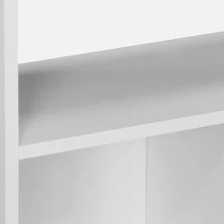 Etagère bibliothèque blanche Pieter 3 étagères 6 compartiments de rangement
