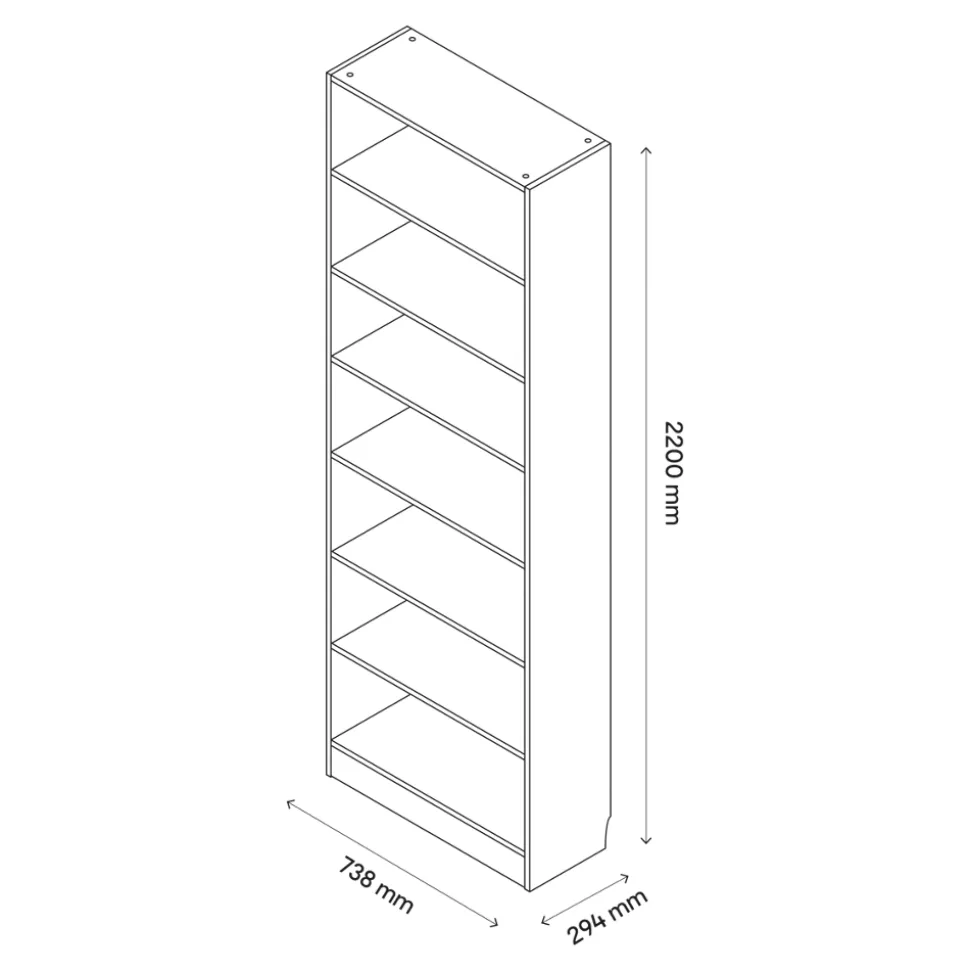Etagère bibliothèque blanche GoodHome Pecan H. 220 x l. 73,8 x P. 29,4 cm