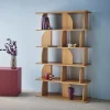 Etagère. bibliothèque exotique décor bois chêne 5 niveaux. séparateurs courbés - Alva