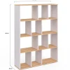 Etagère bibliothèque JENA 4 niveaux blanc et effet bois 143 cm