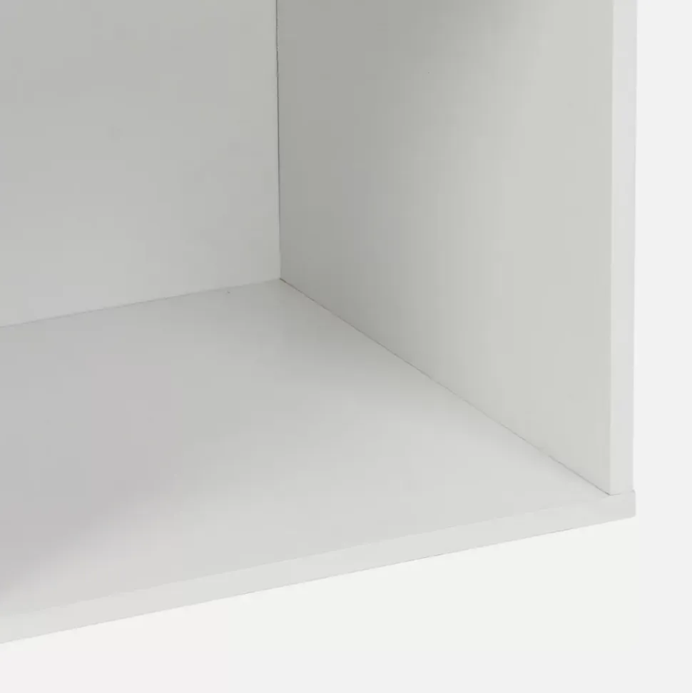 Etagère. bibliothèque. module de rangement décor bois blanc 2 étagères L 70 x P 35 x H 70cm - Kompo