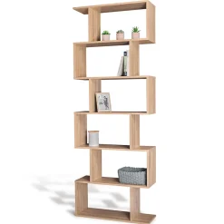 Etagère bibliothèque SOFIA forme S bois façon hêtre 189 cm