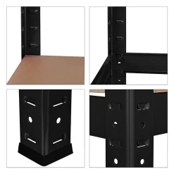 etagère charge lourde meuble de rangement mdf noir Helloshop26